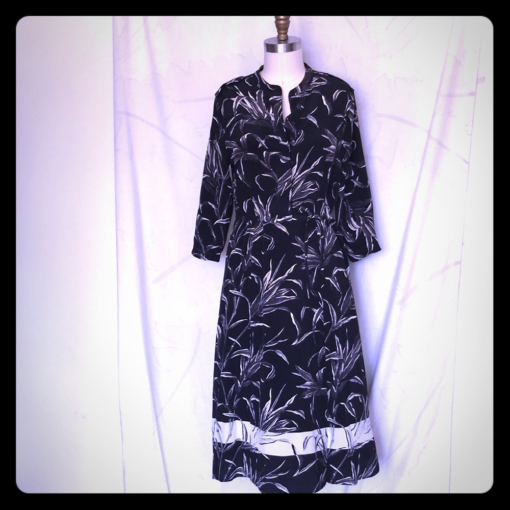All Saints palm print military midi dress